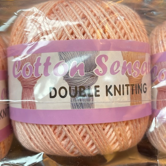 6 balls of 100% mercerized cotton dk weight knitting yarn baby pink - Picture 3 of 6